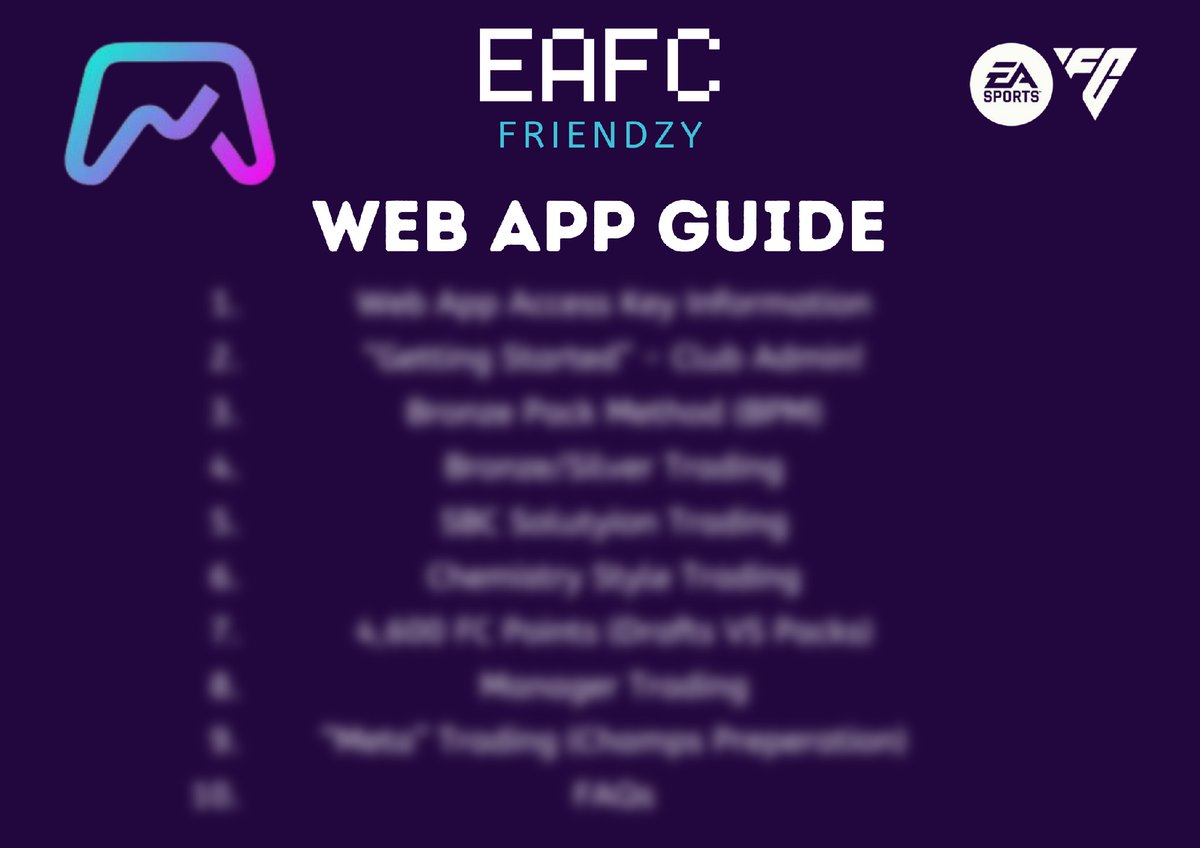 EAFC Friendzy (@friendzy2806) on Twitter photo 💲FC25 WEB APP GUIDE💲
EAFC FRIENDZY have been working all hours to create an in depth FREE web app guide to all members of our EAFC FRIENDZY discord!
We will be giving out a WHOPPING 25 FREE spaces to those who:
Like ❤️
Follow <a href="/Friendzy2806/">EAFC Friendzy</a>
Retweet ♻️
Comment "#FRIENDZY" 💲FC25 WEB APP GUIDE💲
EAFC FRIENDZY have been working all hours to create an in depth FREE web app guide to all members of our EAFC FRIENDZY discord!
We will be giving out a WHOPPING 25 FREE spaces to those who:
Like ❤️
Follow <a href="/Friendzy2806/">EAFC Friendzy</a>
Retweet ♻️
Comment "#FRIENDZY"