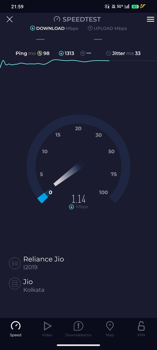 BanajitRoy19's tweet photo. @JioCare should it even be called 5G?
Even 4G is 10 times better than your 5G service in my locality and it's been 9 months since your 5G rollout in my area. Still the network is unstable. I reported this issue like 9-10 times but they don't even care for their  users. https://t.co/D2W97sZpoZ