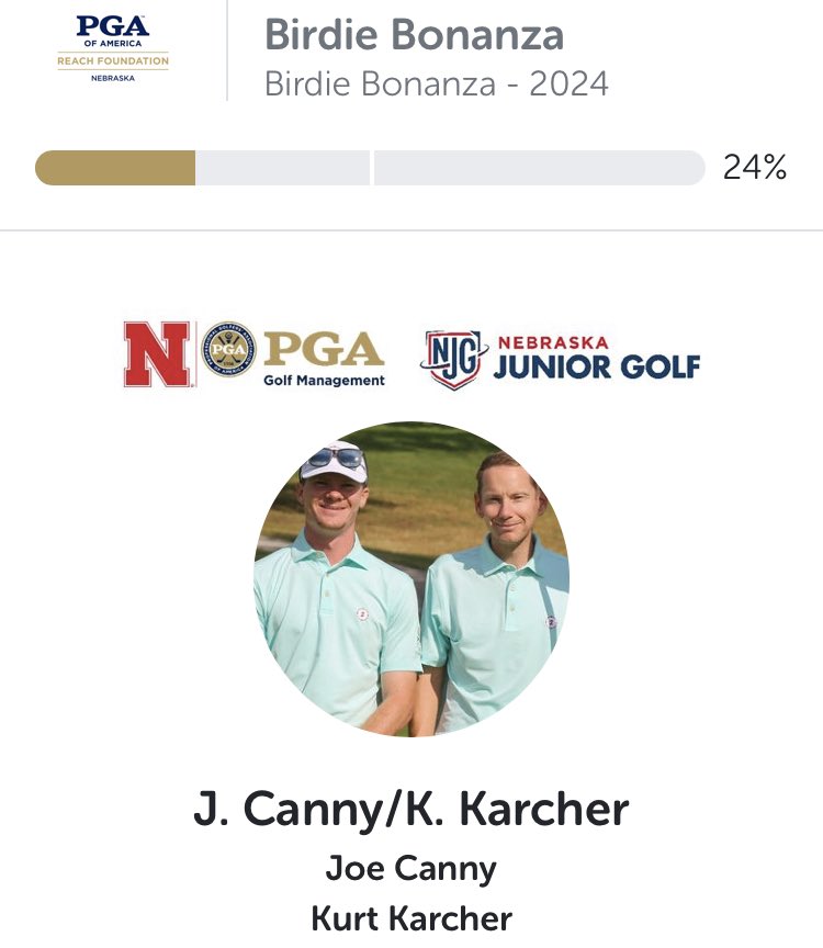 joestwitacct's tweet photo. Once again @UNLPGM is teaming up with @NebJuniorGolf to help raise money for @PGAREACHNeb ! Love your support as Kurt and I work to raise funds for PGA HOPE, Junior Golf, and other great initiatives. https://t.co/2dsgEtBtik https://t.co/T602juZRph