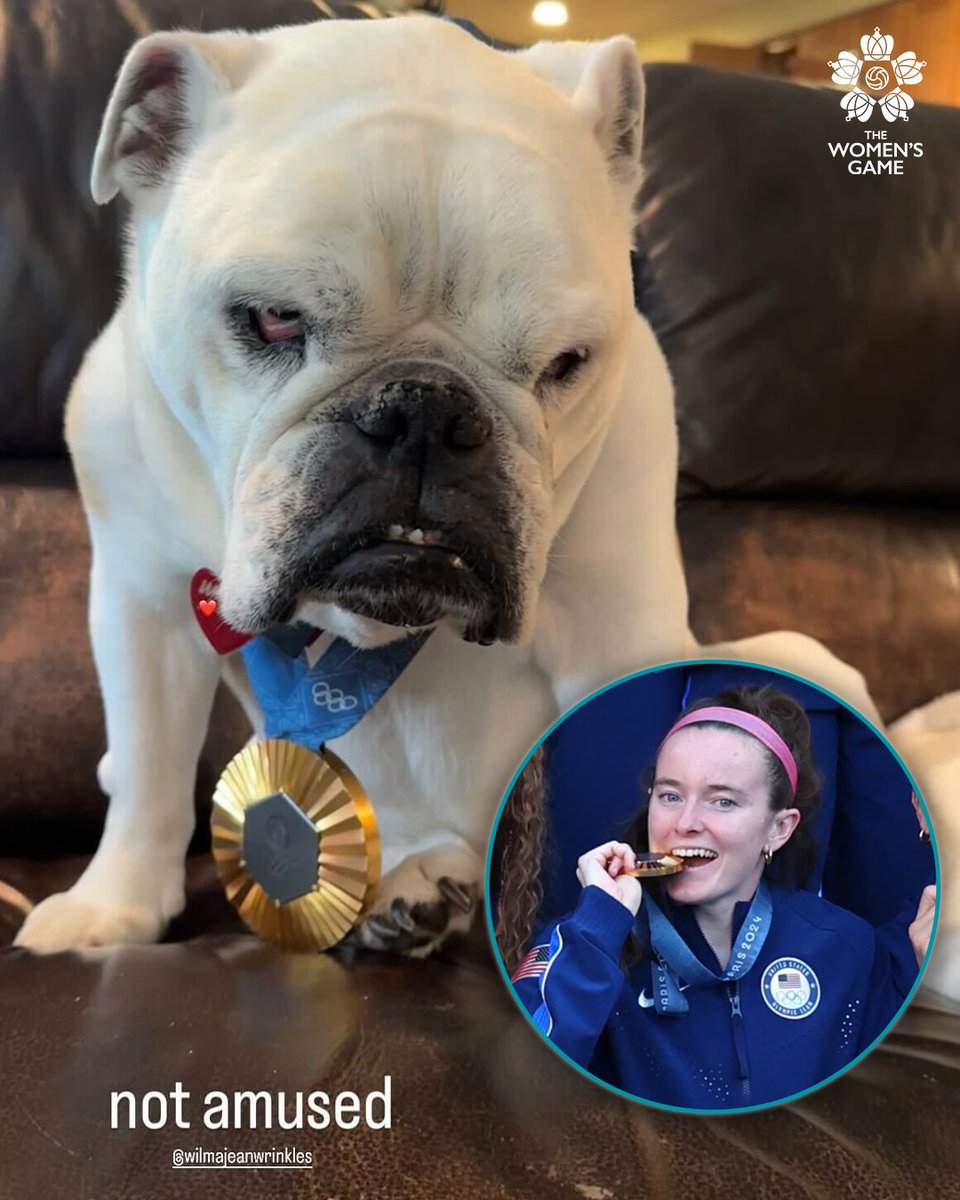 Wilma, unimpressed with her sister Rose Lavelle’s accomplishments 😂

📸 <a href="/roselavelle/">Rose Lavelle</a> <a href="/TeamUSA/">Team USA</a>