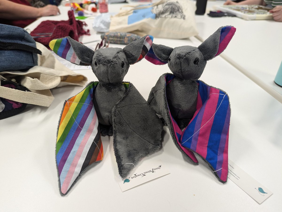JennyWrenCreate's tweet photo. #QueerBat alert! 

These two beauties were dropped off at @queeremporium earlier, you need to be quick if you want to grab one! 

 #HandmadeUK #WelshHandmade #WelshBusiness #CardiffPride #Cardiff https://t.co/6vy6T8SHag