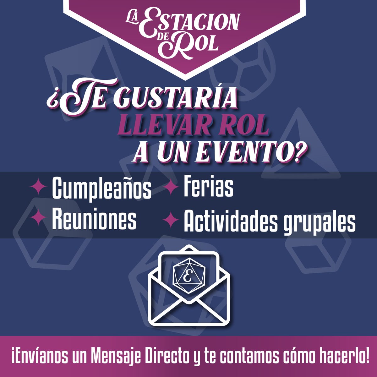 laestacionderol's tweet photo. 🎲En #LaEstaciónDeRol les ofrecemos experiencias de rol personalizadas para grupos de amigos, familias o eventos en Rosario!

🌟One-shot: 1 sesión de 3 hs
🌟Campaña: sesiones de 3hs semanales, quincenales o mensuales

Envianos un Mensaje y te pasamos los costos!
#RolEnRosario https://t.co/IQrF9U5wMy