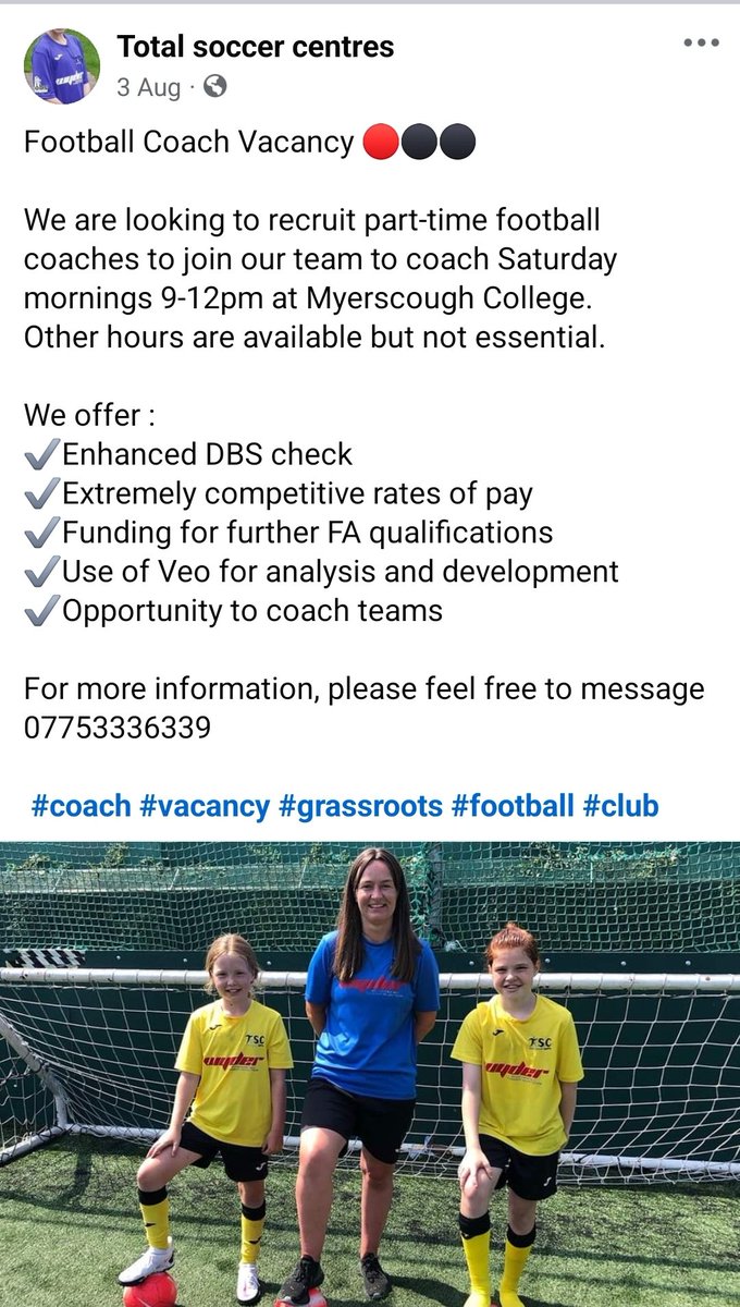 Michael Peter O'Neill ⚽️ (@mike18210) on Twitter photo We're looking to add coaches to our wonderful programme with <a href="/JfdcMyerscough/">Myerscough Junior Football Development Club</a>
Evenings and Saturdays available. Good people and enthusiastic are non-negotiable.
Message me for more details.
Appreciate RTs 🫡 We're looking to add coaches to our wonderful programme with <a href="/JfdcMyerscough/">Myerscough Junior Football Development Club</a>
Evenings and Saturdays available. Good people and enthusiastic are non-negotiable.
Message me for more details.
Appreciate RTs 🫡