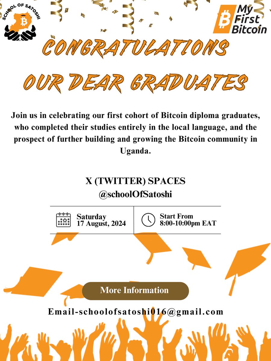 Proud to announce the graduation of our Cohort 1 students under @MyfirstBitcoin_ program!🎓It's been an exciting journey with these remarkable graduates. Congratulations🥳to all for their achievements in our localized education program—here’s to a bright impactful future ahead!🌟