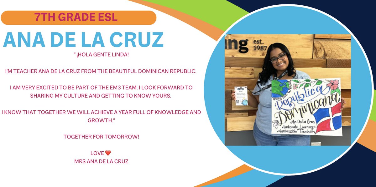 Aaron Marcin (@aaronmarcin) on Twitter photo Thanks to our partnership with <a href="/ParticipateLrng/">Participate Learning</a> we are excited to welcome Ms. De la Cruz to our EM3 family! Thanks to our partnership with <a href="/ParticipateLrng/">Participate Learning</a> we are excited to welcome Ms. De la Cruz to our EM3 family!