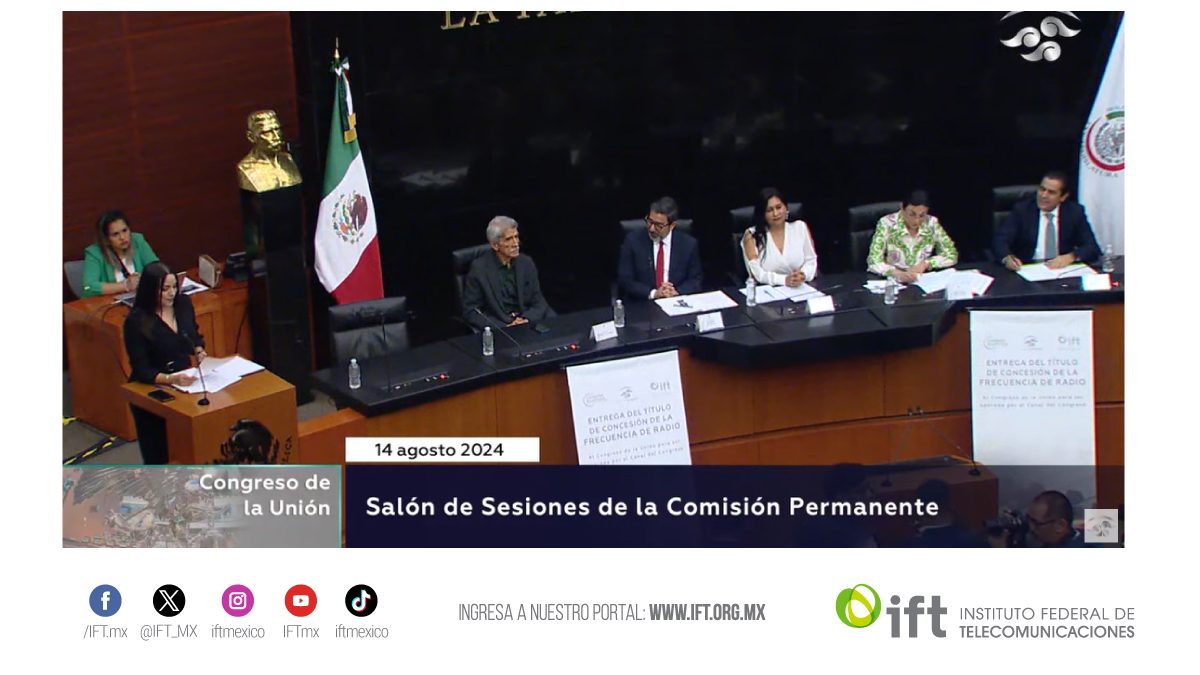 El <a href="/IFT_MX/">IFT</a>  entrega el título de concesión de la frecuencia de radio AM al Congreso de la Unión, que operará el <a href="/CanalCongreso/">Canal del Congreso</a>. El evento se realiza en el salón de la Comisión Permanente, en el Senado de la República <a href="/senadomexicano/">Senado de México</a> 
Sigue la transmisión: youtube.com/live/zNNN_OiWY…