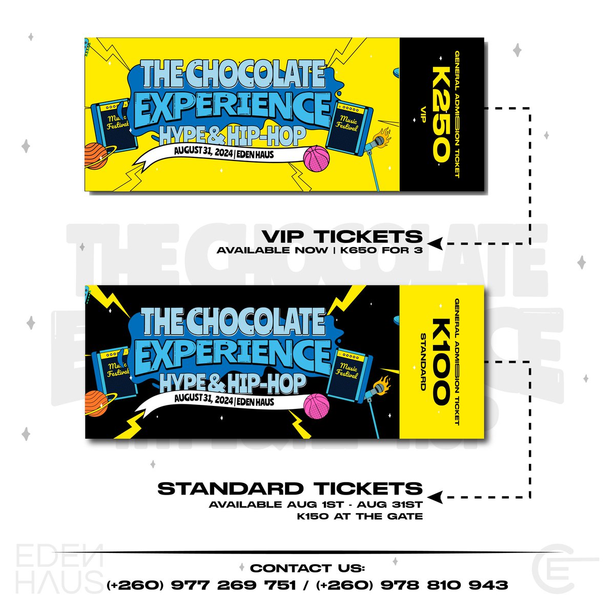 🚨🚨🚨🚨 SPECIAL ANNOUNCEMENT 🚨🚨🚨🚨

We now have  Limmited VIP tickets on sale going at K250 per individual and K650 for a package of 3.

The numbers provided  to make reservations or make your purchase online [quicket.co.zm/events/266334-… ]