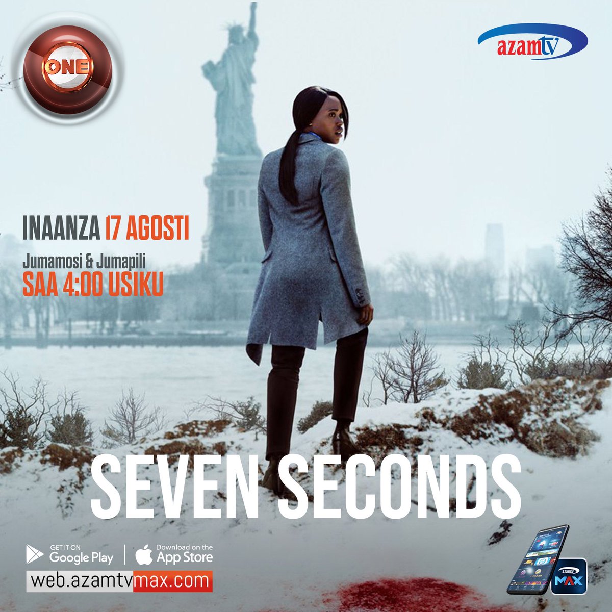 azamtvtz's tweet image. Usikose tamthilia ya Seven Seconds kuanzia Jumamosi hii Agosti 17 kupitia #AzamONE chaneli namba 101 kwenye kisimbuzi chako cha #AzamTV pekee.