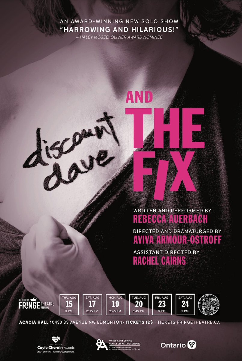 Shout out to Rebecca Auerbach and her team who are set to open her award-winning solo show Discount Dave and The Fix at <a href="/edmontonfringe/">Edmonton Fringe</a> tomorrow! We were delighted to welcome these talented artists to our studio for their rehearsal period - here's to a fantastic run!