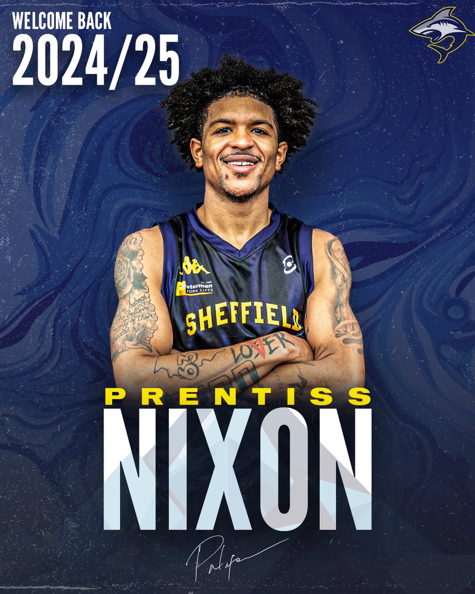 SheffieldSharks's tweet photo. Welcome back @2prent_ ✍️

We’re delighted to announce the re-signing of Prentiss Nixon for the 2024-25 season 🦈

Read more 📰 https://t.co/VWJIGYAckg https://t.co/WvWSIMC4vV