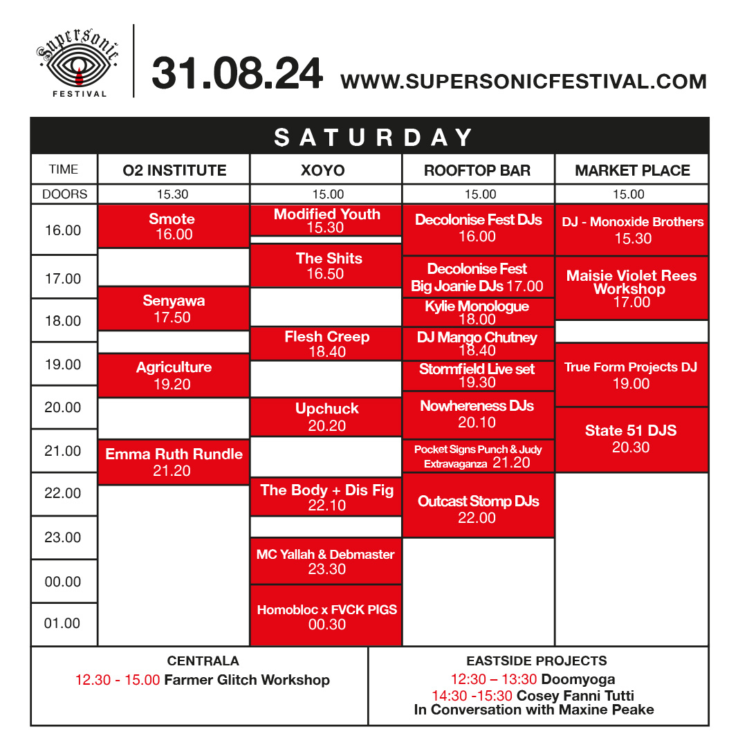supersonicfest's tweet image. Supersonic 2024 Timetable!!🙌

The Supersonic 2024 timetable and box office
hours are now available! Grab a pen and get circling,
cause you won’t want to miss any of the mind-blowing
music, workshops and talks we have in store for you!

Download here: bit.ly/ss24_timetable