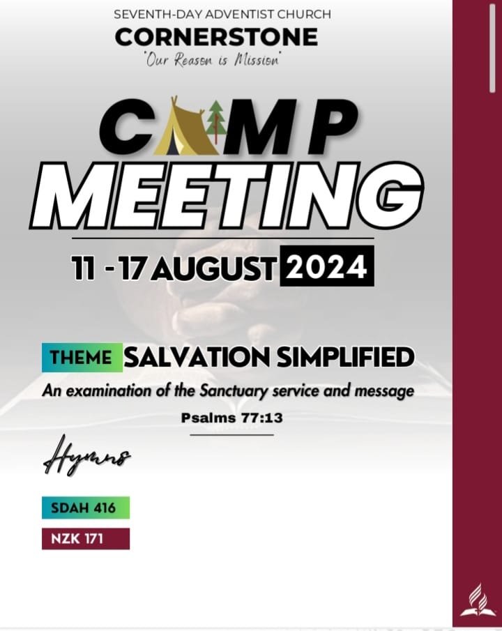 SDA_Cornerstone's tweet photo. We are on to Day 5 of our CAMP MEETING 2024!

THEME: SALVATION SIMPLIFIED

You are highly welcome to join us. Karibu sana. @cosdacyouth @Cosdac_choir #CampMeeting2024 #SalvationSimplified https://t.co/nPlYX01P38