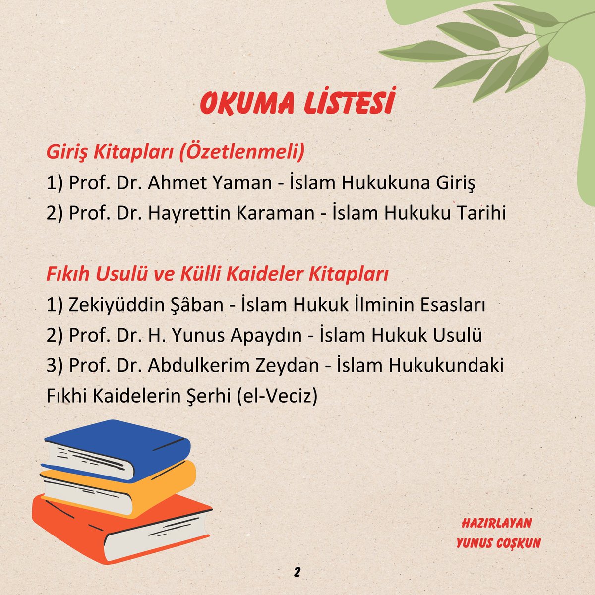 Yns01_02's tweet photo. İslam Hukuku Alanında Yüksek Lisans Yapacaklara Okuma Tavsiyeleri ⤵️⤵️

Not: Bu liste başlangıç seviyesinde olup kendini fıkıh alanında bireysel olarak geliştirmek isteyenler için de uygundur. 

#ilmiçalışmalarım
#fıkıh #islamhukuku