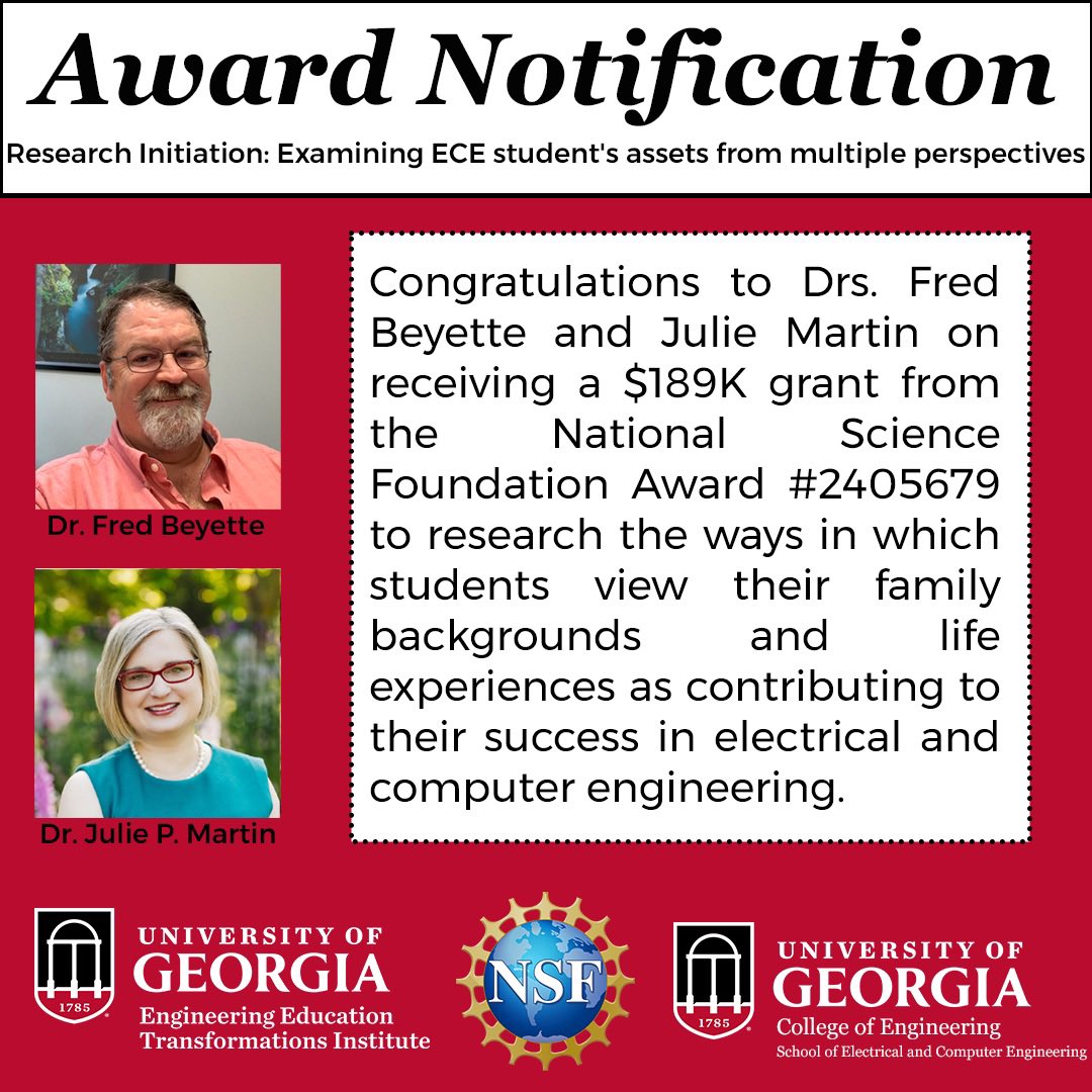 Congratulations to Drs. Fred Beyette and Julie P. Martin on their recent NSF award!