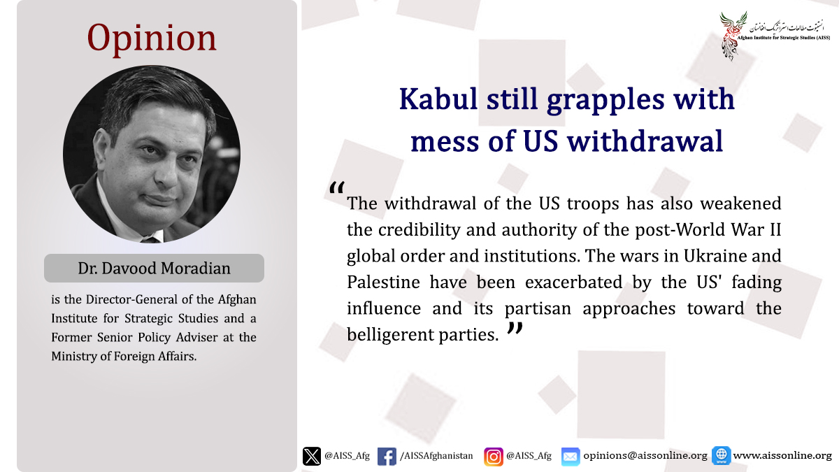 AISS (@aiss_afg) on Twitter photo .<a href="/DrMoradian1/">Davood Moradian</a>’s article “Kabul still grapples with mess of US Withdrawal,” published in <a href="/globaltimesnews/">Global Times</a> discusses how Afghanistan's crisis deepened three years after the US withdrawal. From humanitarian needs to rising global terrorism, the consequences are far-reaching. .<a href="/DrMoradian1/">Davood Moradian</a>’s article “Kabul still grapples with mess of US Withdrawal,” published in <a href="/globaltimesnews/">Global Times</a> discusses how Afghanistan's crisis deepened three years after the US withdrawal. From humanitarian needs to rising global terrorism, the consequences are far-reaching.
