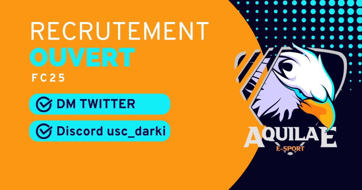 Aquilae Club Pro (@aquilaecp) on Twitter photo ‼️Recrutement ouvert FC25 ‼️
Début des tests fin du mois.
<a href="/AnthooCvt/">𝗔𝗰𝘃𝘁_🇾🇹</a> <a href="/diminho77/">Diminho77</a> <a href="/Insii__JR/">Insigne__24x</a> <a href="/raayzoo/">Migrostadze 🇬🇪</a> <a href="/Mikau_69x/">Memphiste</a> ‼️Recrutement ouvert FC25 ‼️
Début des tests fin du mois.
<a href="/AnthooCvt/">𝗔𝗰𝘃𝘁_🇾🇹</a> <a href="/diminho77/">Diminho77</a> <a href="/Insii__JR/">Insigne__24x</a> <a href="/raayzoo/">Migrostadze 🇬🇪</a> <a href="/Mikau_69x/">Memphiste</a>