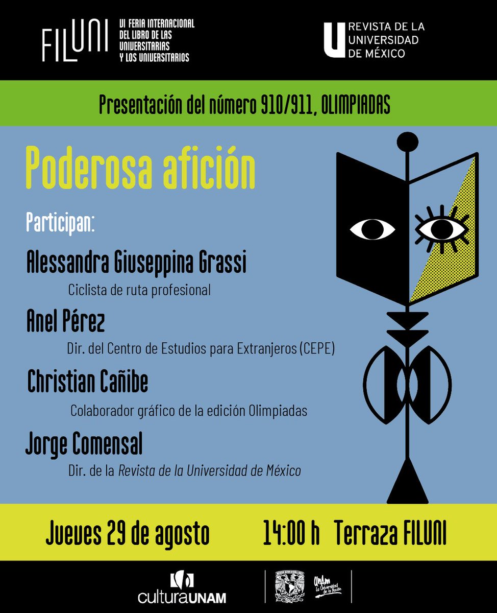 🏅 ¿Te quedaste con ganas de más después de la clausura de los #JuegosOlímpicos? Pues ven a nuestra presentación en la #FILUNI donde conversaremos acerca de nuestra edición de las Olimpiadas junto con la ciclista Alessandra Giuseppina y el diseñador Christian Cañibe.✨🚴‍♀️