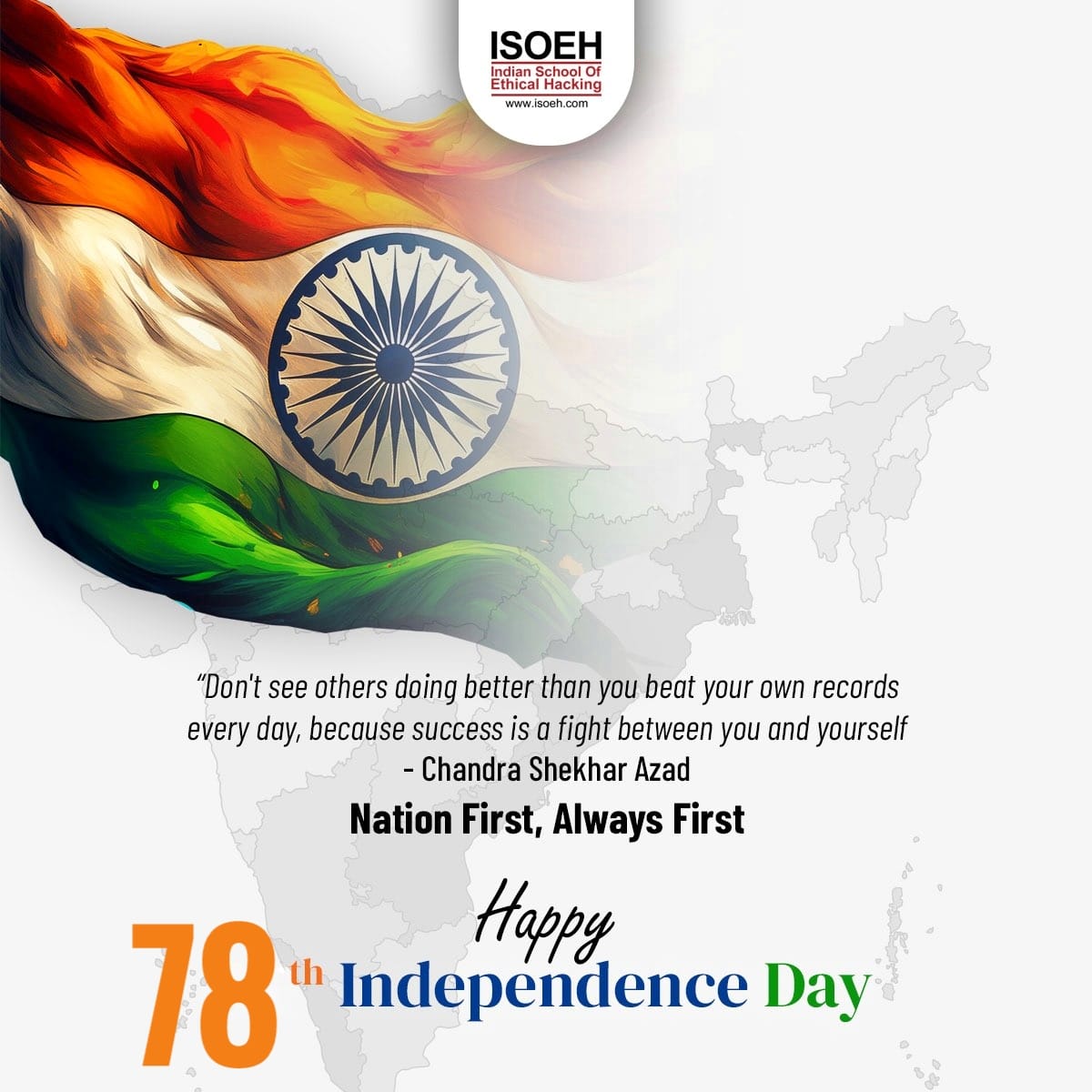 isoeh's tweet image. This day is a reminder of the power we hold as a united nation. Let’s create a future full of hope and opportunities. Let’s cherish our freedom and use it to uplift every Indian. Happy Independence Day to all! Jai Hind!

#independenceday #freedom #isoeh