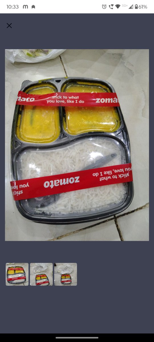 vikas_jdl's tweet photo. @SwiggyCares I had ordered kadhi chaval from swiggy and I got this with Zomato tape. What kind of service are you serving even the food taste is very also very ghatiya. Saf saf pta chl rha ki ye fake order h. Swiggy ispe dhyan kyo nhi deta.
Order details - #182621397757159
Swiggy https://t.co/7I8R3NyMz9
