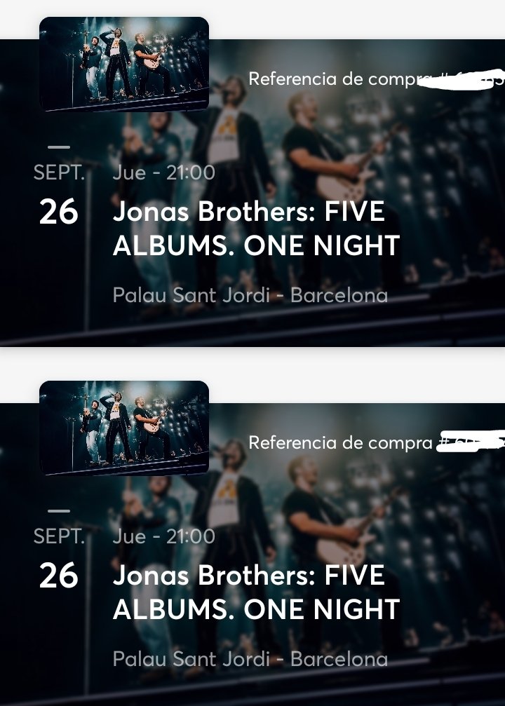 luserodelalba's tweet photo. VENDO 2 ENTRADAS CONCIERTO JONAS BROTHERS BARCELONA 26 SEPT
Interesados contacten conmigo :)
#jonas #jonasbrothers #jonasespaña #palausantjordi #fivealbums #fivealbum1night #barcelona #españa #jonatics #jonasfan https://t.co/ucdnR1jhTw