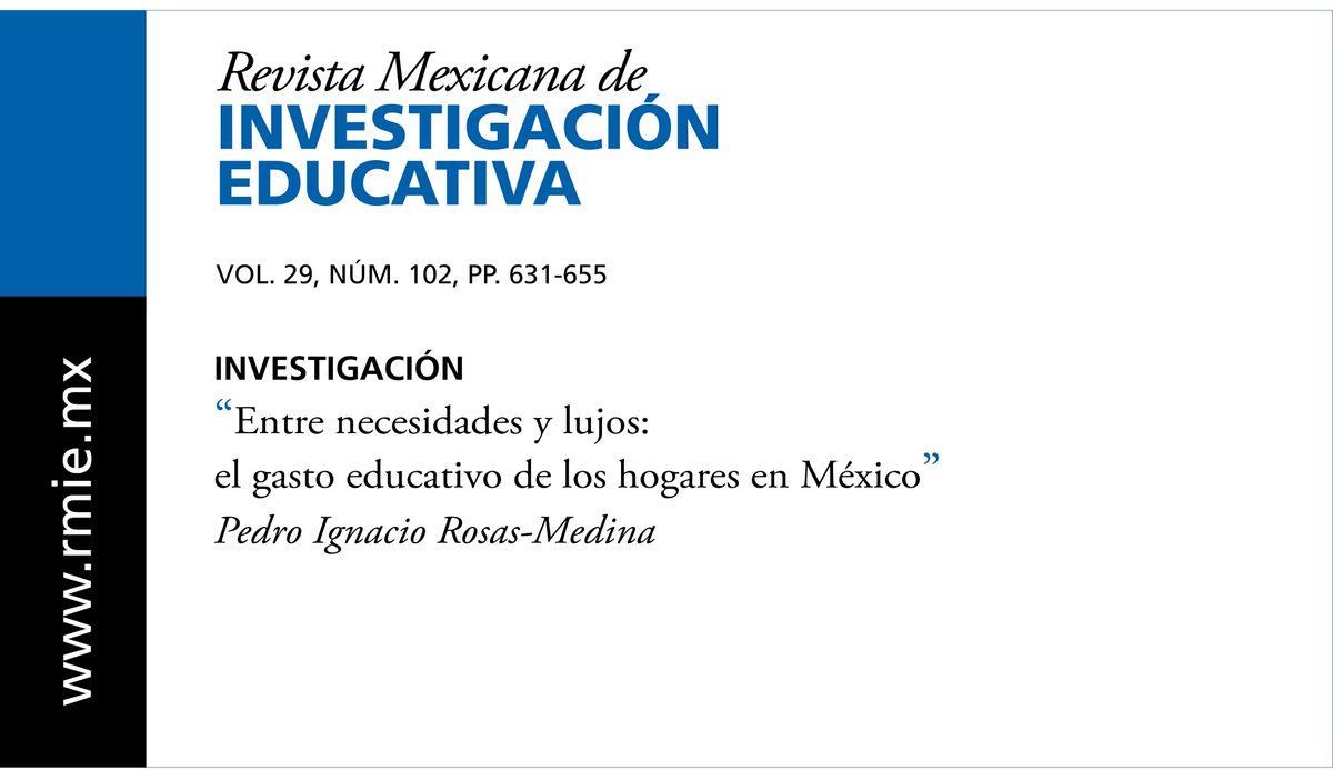 #InvestigaciónEducativa | ¿Cómo varía la demanda de educación en respuesta a los cambios en los ingresos y gastos de los hogares mexicanos? <a href="/Pedro0909/">Pedro Rosas</a> analiza esta y otras preguntas sobre el gasto educativo de los hogares en México.
👇👇
bit.ly/rmie_102