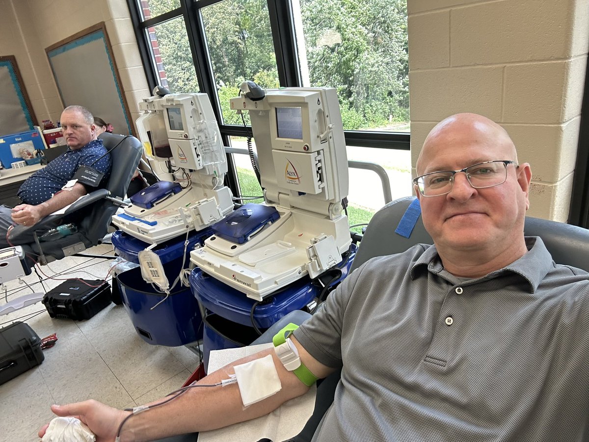 Our fearless leaders giving blood today.  We love our community!  #SJSDPROUD. #missionpossible