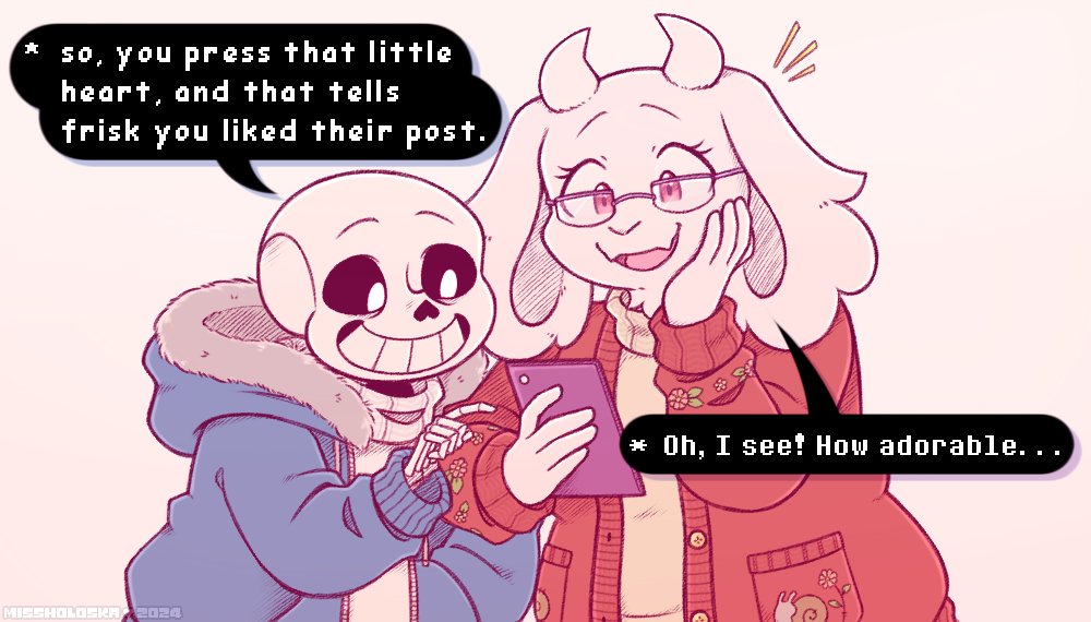 MissHoloska's tweet photo. soriel week 2024 day 3: internet! 📱
toriel learns about the like button ❤️ (1/2)

#undertale #soriel #sorielweek https://t.co/xV3Vqbz0jH