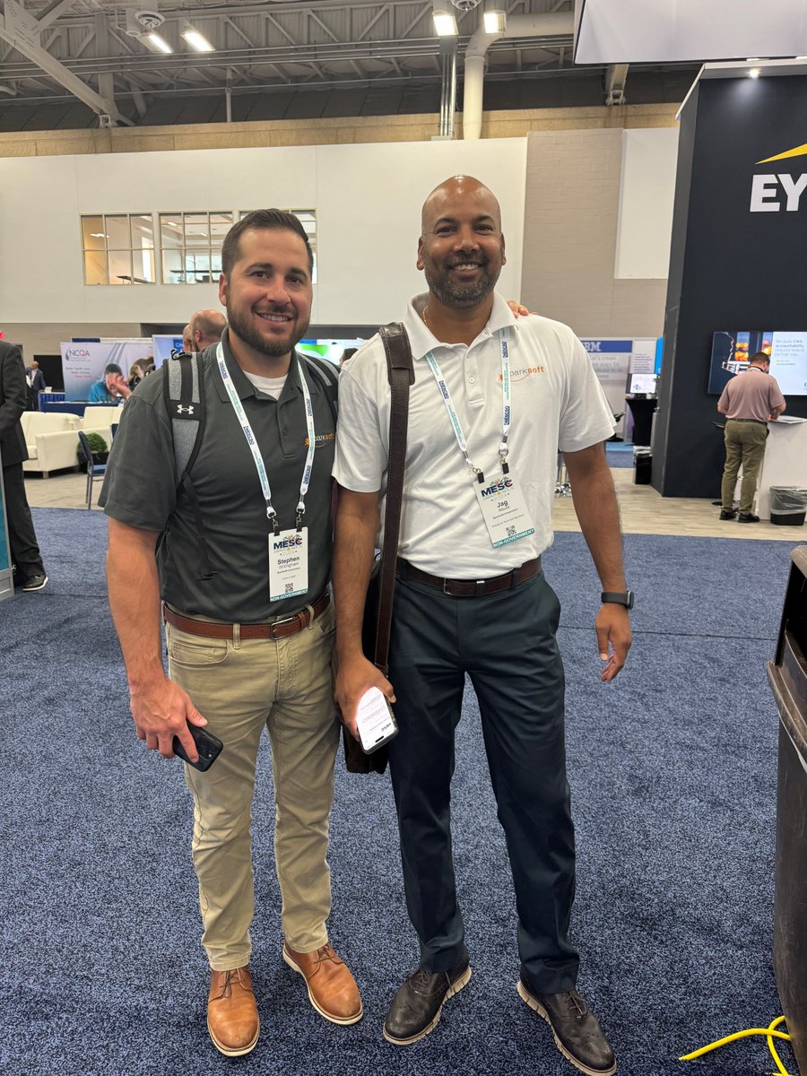 SparksoftCorp's tweet photo. The Sparksoft team is kicking off Day 3 at #MESC2024! Our team is enjoying their time sparking connections with others in the industry and learning about health policies. #MESC2024 #Medicaid #Ignitinginnovation https://t.co/BSDQZTDWng