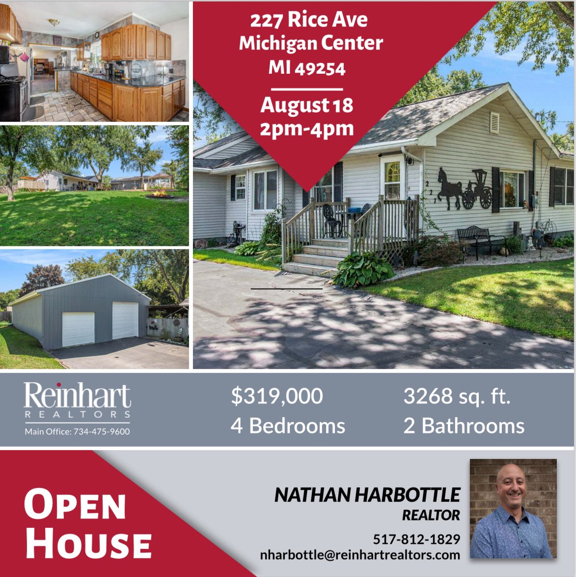 HarbottleNathan's tweet photo. Wow! Do you need more space? A pole barn? Fenced in yard? Come see this house Sunday August 18th from 2-4pm in Michigan Center. I’ll be happy to show you around! https://t.co/G8KK5ETclB