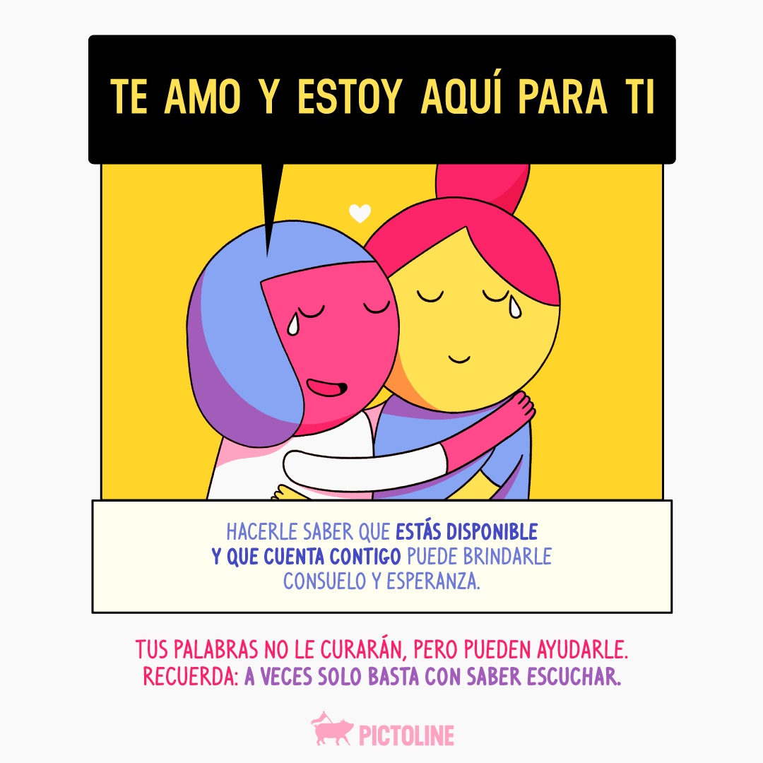 pictoline's tweet photo. Saber qué decir a alguien con depresión puede ser difícil 😥 Acá algunas frases que pueden ayudarte a brindarle apoyo emocional 🫂❤️‍🩹

#ApoyoEmocional #Depresión #EscucharEsAyudar #Empatía #SaludMental #FrasesDeApoyo #CuidandoAMisAmigos #NoEstásSolo #Pictoline https://t.co/FtNyz8uuwA