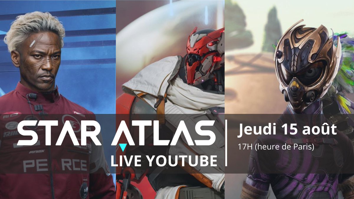 GAGNES DES PACKS D’ÉQUIPAGES !!!

Lors du Live Youtube
jeudi 15 août à 17h (heure de Paris)

Sur ma chaîne :
youtube.com/live/dXHnW_K6A…

<a href="/Gargantua_Inds/">Gargantua Industries (GGA)</a> <a href="/EclypseSA/">Eclypse</a> <a href="/SOLARIS_byQtt/">SOLARIS</a> <a href="/staratlas/">Star Atlas</a> <a href="/Santiacc_/">Santi.ink</a> <a href="/WeAreStarAtlas/">Star Atlas Community</a>