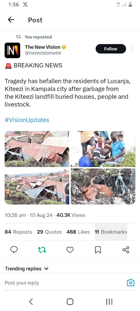 NsiimireAnnet's tweet photo. Engineering Advice
 
 As humanitarian engineers, our hearts go out to the victims of kiteezi disaster we offer condolences and are ready to offer advice to improve waste management practices to prevent similar disasters
Let's work towards a safer and more resilient future for all https://t.co/lyVMzvqpDT