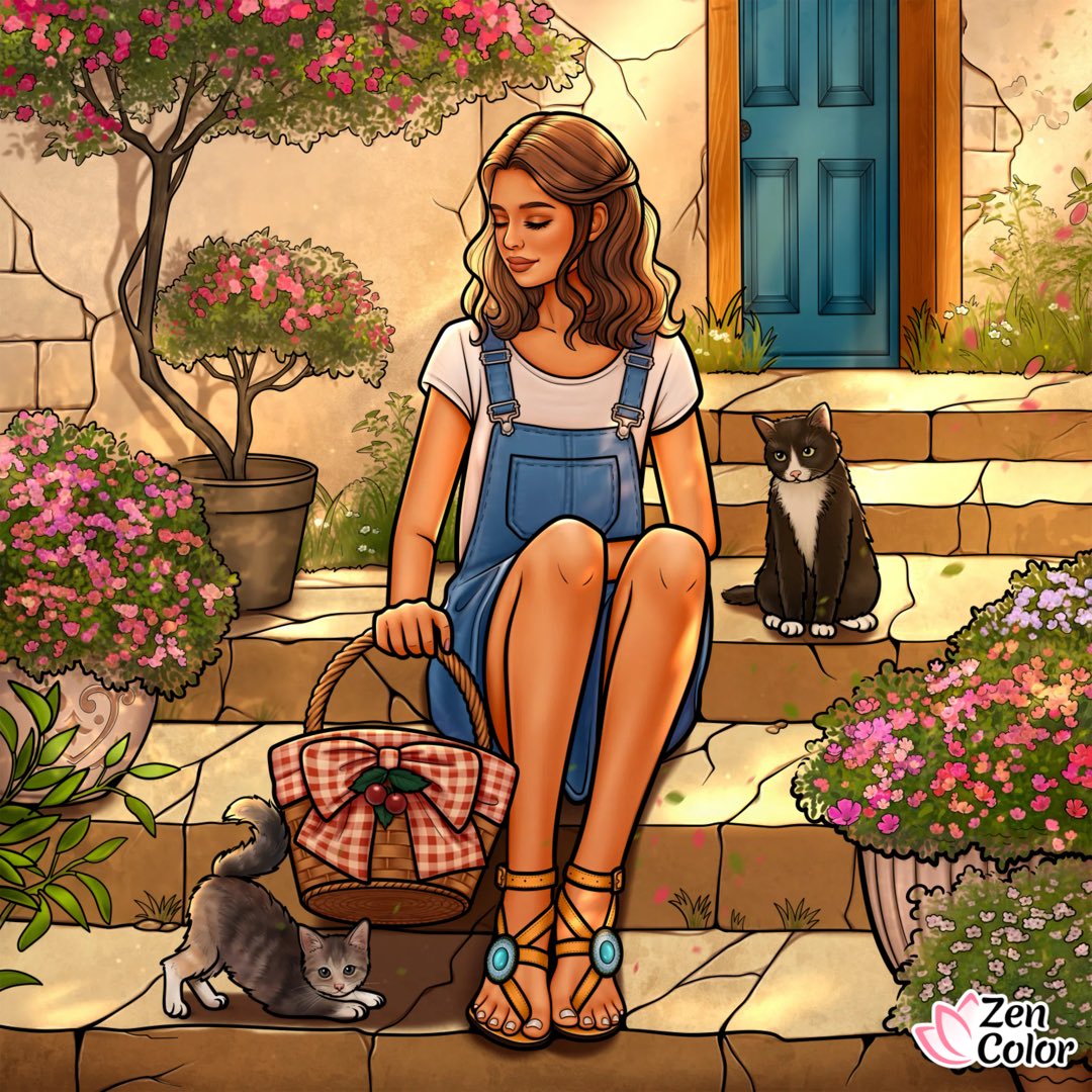 MsStitched's tweet image. #zencolor #calm #peaceful #coloring #adultcoloring #zen #cats #kitty #meditation #special #accomplished