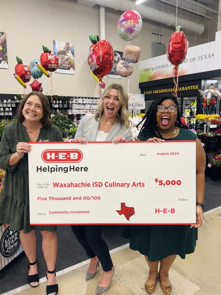 Waxahachie ISD CTE is incredibly grateful to H-E-B for their gracious recognition and community investment in our Culinary Arts students. Congratulations to our H-E-B Waxahachie Partners on their grand reopening this morning!

Here, everything’s better. 😍

<a href="/WaxahachieISD/">Waxahachie ISD</a> 
<a href="/HEB/">H-E-B</a>