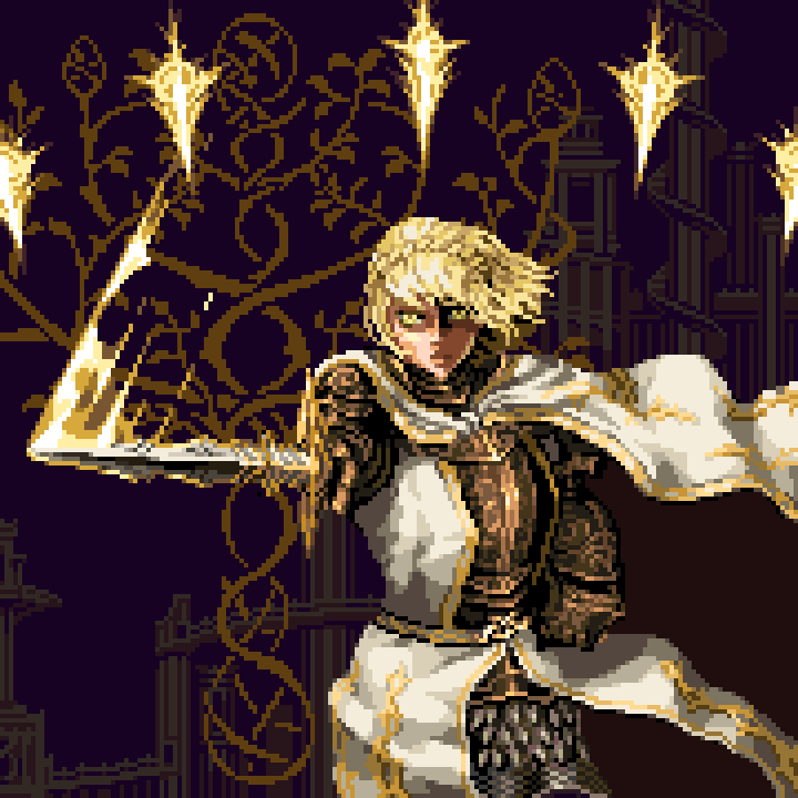 FrivolousKnight's tweet photo. Needle Knight Leda pixel art https://t.co/6eiNNuIcNb