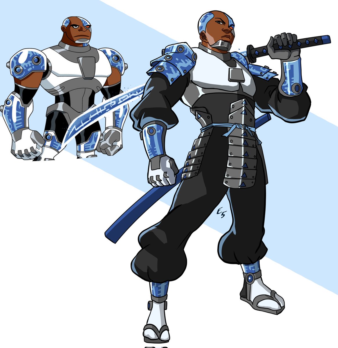element5manga's tweet image. Samurai Cyborg 
#TeenTitans #cyborg #dccomics