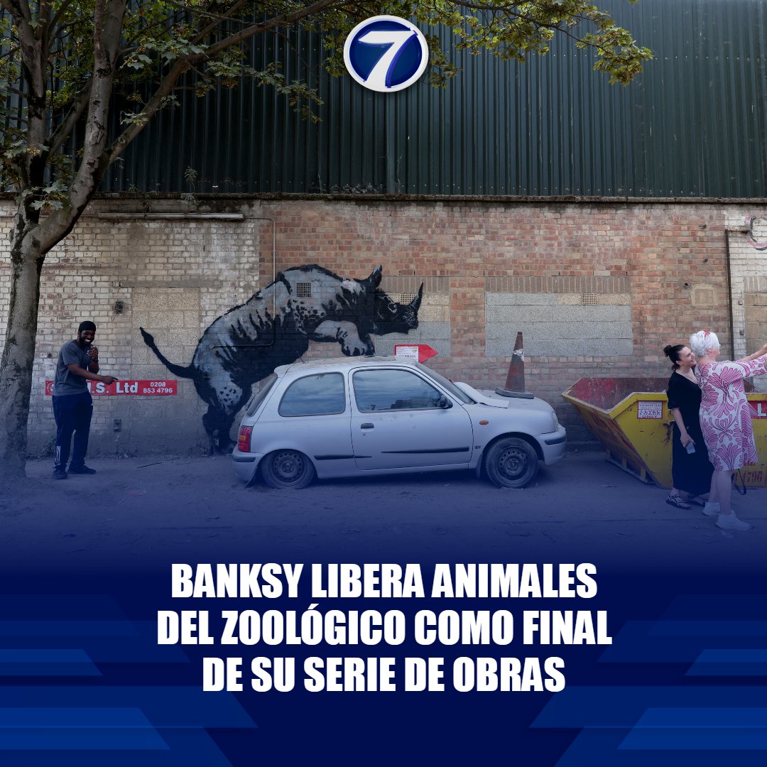 Noti7Guatemala's tweet image. #Banksy libera animales del #zoológico de #Londres como final de una intrigante serie de obras 😱➡ bit.ly/3Apg8Gb