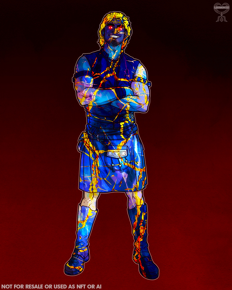 I promised a full body of his costume, so... I did 3 variations, normal, white and Blucifer #kilt #angel #evil #friend #Celtic #Stephan #blucifer #bara #hunk #daddy #fanart