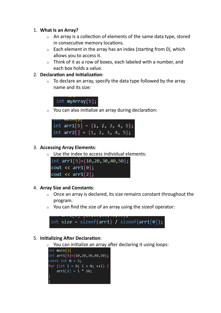 TechHarshal's tweet image. 📚 Day 11 of Learning C++ Programming Language 💻
 Today’s Highlights: [Array]

What I Learned:
 - Array Basics
 - Array type
 - Examples

Next Steps:
[Array operations]

Today&apos;s notes are given

#day11 #programminglanguage #codinglife #Cpp #twitter