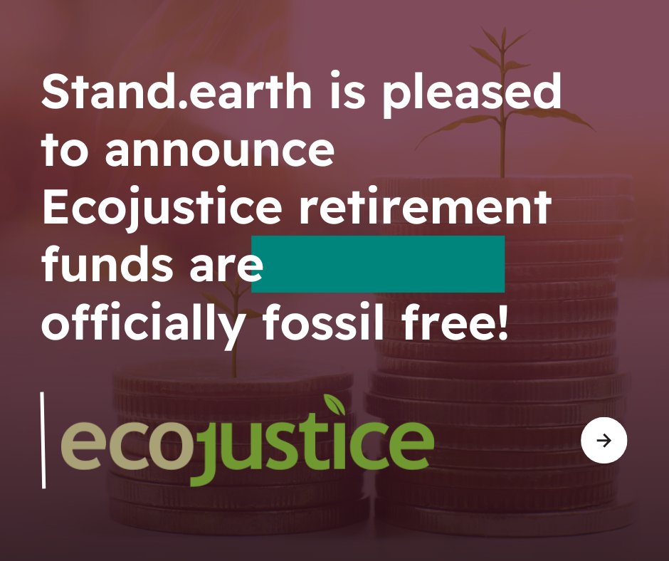 ClimatePensions's tweet image. @ecojustice_ca also joins the prestigious divestment database today with fossil free retirement funds for staff! Thank you for your commitment to the fossil free future we all want. #divestinvest