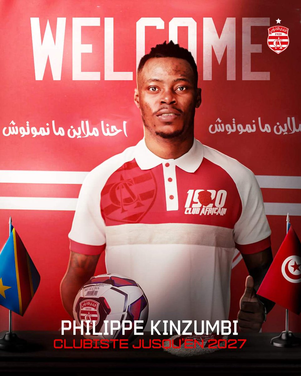 alain_basila's tweet photo. Phillipe Kinzumbi quitte le @TPMazembe et s'engage officiellement avec le #ClubAfricain pour trois saisons, soit jusqu'en 2027.
L'ailier congolais avait déjà un accord avec @RCAofficiel avant que celui-ci ne soit résilié pour environ 50 000 $ versés dans le compte du #RajaAC https://t.co/1oNSi4pPKD