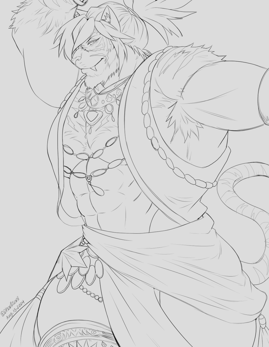 Sketch commission for @/Oreowuff
Of their alluring dancer
A lovely hrothgar! Thank you again for commissioning me! &lt;3