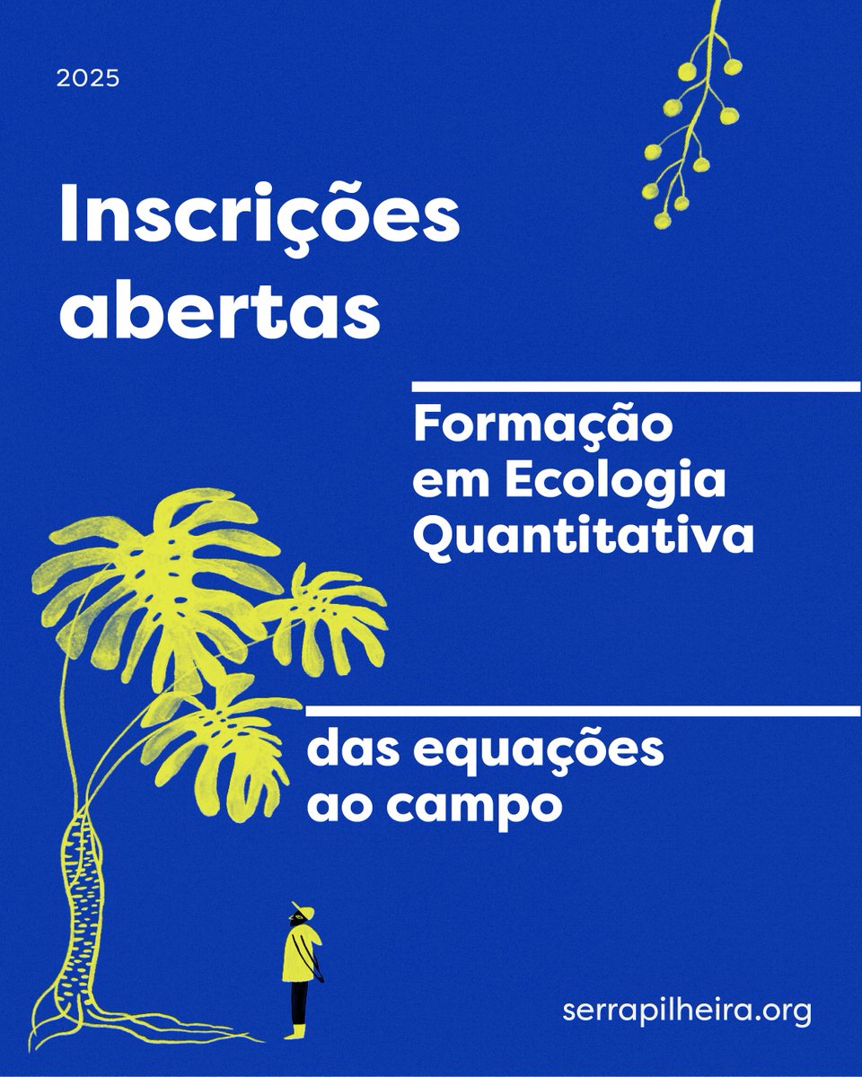 🤩 O Serrapilheira abre nesta quarta-feira as inscrições para a Formação em Ecologia Quantitativa 2025. O edital contempla:
➡️Um curso teórico gratuito com possibilidade de seleção para o curso de campo;
➡️Interação direta com uma rede de mais de 30 ecólogos atuantes no Brasil e