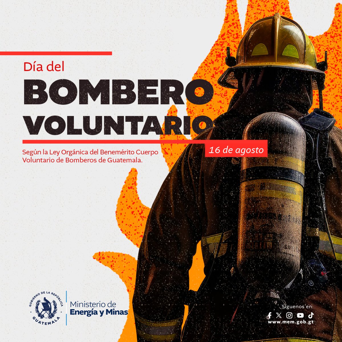 MEMguatemala's tweet photo. #MEMGT | El Ministerio de Energía y Minas se une a la conmemoración del #DíaDelBomberoVoluntario.
#GuatemalaSaleAdelante https://t.co/ydND47uJOC