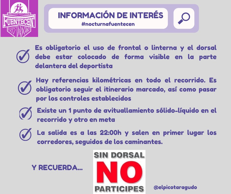 INFORMACIÓN DE INTERÉS #NocturnaFuentecen