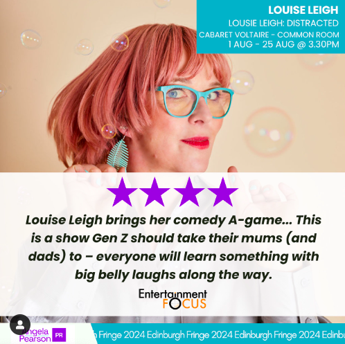 Angela Pearson (@pearson_ange) on Twitter photo "This is a show Gen Z should take their mums (and dads) to – everyone will learn something with big belly laughs along the way" -⭐️⭐️⭐️⭐️ for <a href="/speshmagiclady/">Louise Leigh is not here any more</a> from <a href="/Ent_Focus/">Entertainment Focus</a>
Read review: tinyurl.com/2rfhk8wv
Tix <a href="/JTTedinburgh/">Just The Tonic Comedy Edinburgh</a>
#UnleashYourFringe #EdFringe #EdFringe24 "This is a show Gen Z should take their mums (and dads) to – everyone will learn something with big belly laughs along the way" -⭐️⭐️⭐️⭐️ for <a href="/speshmagiclady/">Louise Leigh is not here any more</a> from <a href="/Ent_Focus/">Entertainment Focus</a>
Read review: tinyurl.com/2rfhk8wv
Tix <a href="/JTTedinburgh/">Just The Tonic Comedy Edinburgh</a>
#UnleashYourFringe #EdFringe #EdFringe24