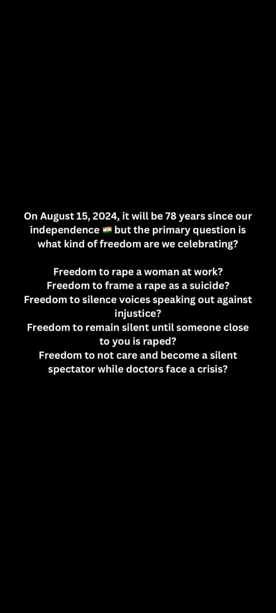 debabratarath97's tweet photo. #JusticeForMoumita   
Once Gandhiji said -"When a woman can walk in the street middle of night without any fear is the real independence"

 It's not a doctor's protest
A safety qsn to all those women who r in the home, office, street, market, school, hospital everywhere https://t.co/G7v2BwhUvv