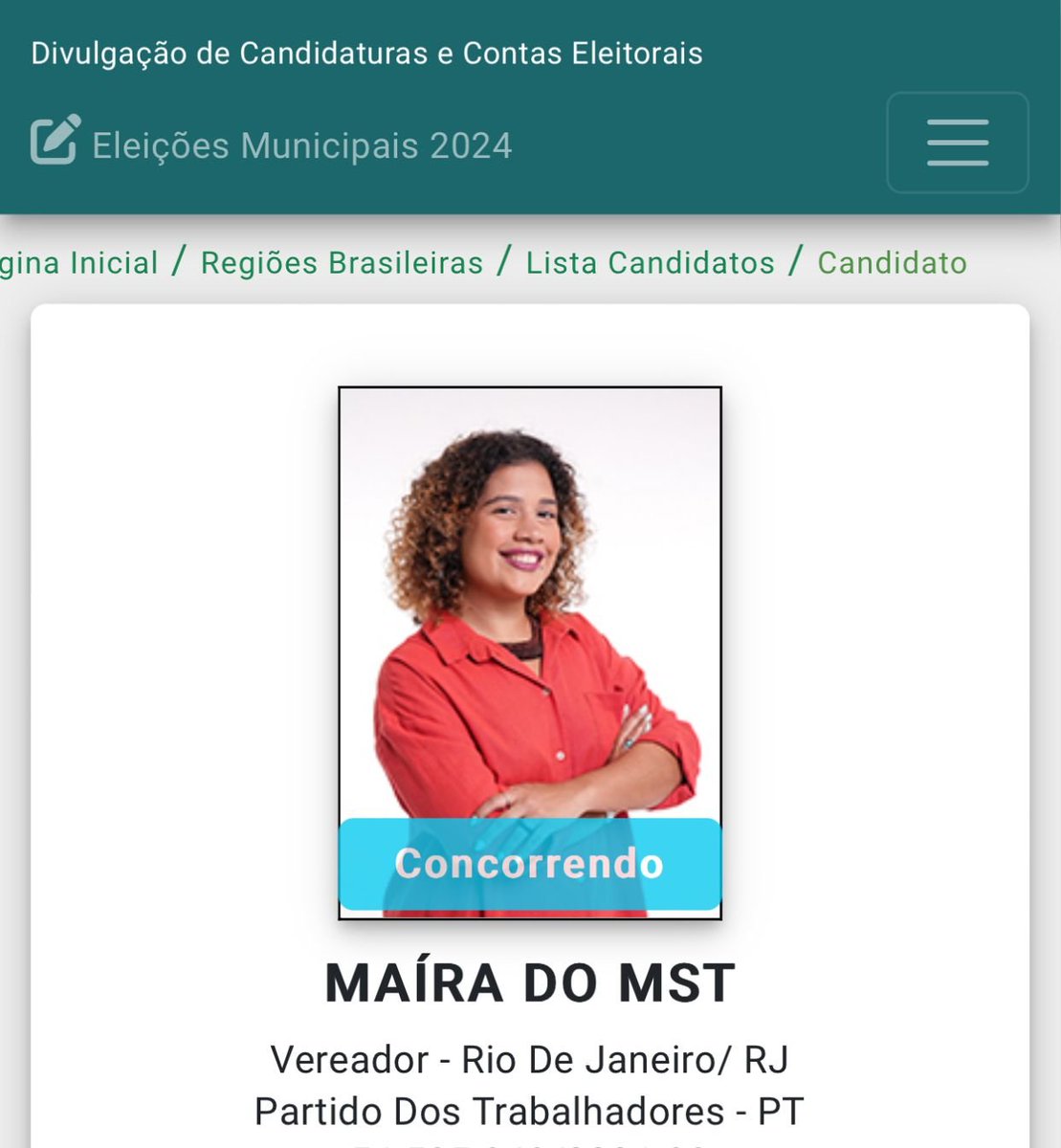 mairadomst's tweet photo. CANDIDATURA CONFIRMADA! ⭐️

Nossa candidatura foi registrada e essa é a foto que vocês verão na urna em 6 de outubro.

Convido todo mundo a espalhar a notícia por aí: o MST tem uma jovem negra candidata a vereadora pelo PT no Rio de Janeiro! Deixa seu like, comenta e compartilha! https://t.co/aHK0EuaO5l