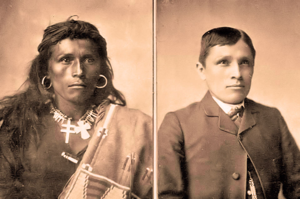 Native3rd's tweet photo. ‘Kill Every Buffalo You Can! Every Buffalo Dead Is an Indian Gone’ ~ Colonel Richard Irving Dodge

...Shortly after, Native were placed in boarding schools,  my paternal grandfather was sent to Carlisle Indian School (not in photo) in PA. After being repeated beaten for speaking his native tongue and inciting other students he tried to run away- as a punishment he was chained to his bed but eventually he escaped and ran away to Oregon were he worked his first job as a logger.

"WE WERE NOT SAVAGES..."