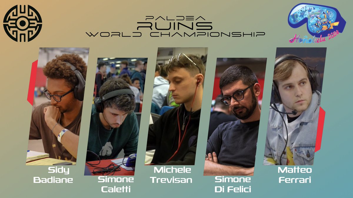 Paldea Ruins (@paldearuins) on Twitter photo The WCS 2024 is approaching and it is finally time to show our players! Good luck to <a href="/Dysi2404/">Sidy</a> <a href="/m4nabu/">Simone Caletti</a> <a href="/sbr_Trev/">Michele Trevisan</a> <a href="/SDifelix/">Simone Difelix</a> <a href="/Ferro01VGC/">matteo ferrari</a>
The first time for most of them, but we already know they will make us proud! The WCS 2024 is approaching and it is finally time to show our players! Good luck to <a href="/Dysi2404/">Sidy</a> <a href="/m4nabu/">Simone Caletti</a> <a href="/sbr_Trev/">Michele Trevisan</a> <a href="/SDifelix/">Simone Difelix</a> <a href="/Ferro01VGC/">matteo ferrari</a>
The first time for most of them, but we already know they will make us proud!